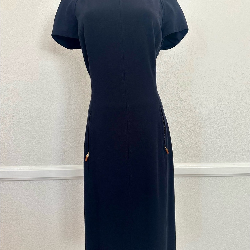 Ralph Lauren Black Sheath Midi Dress for Work